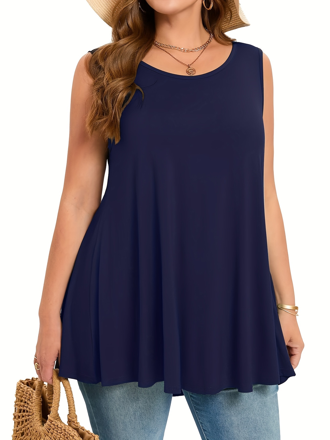 Summer Clothing Styles For Women - Canotta semplice e solida taglie forti