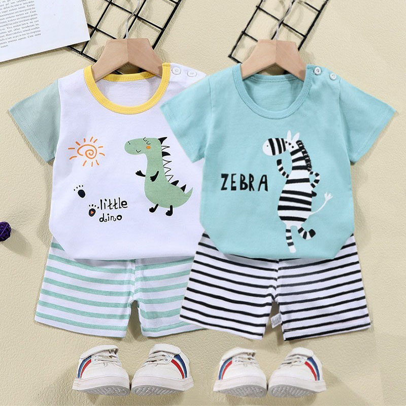 Summer Clothing Baby Girl - T-shirt in cotone + pantaloncini Set