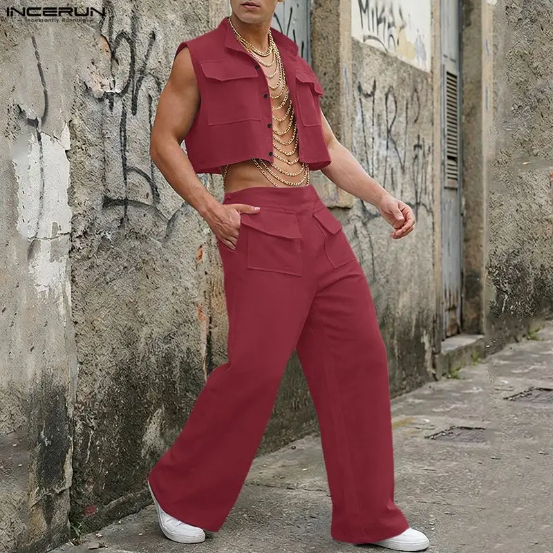 Summer Clothing Guys - INCERUN Completi da Uomo: Top Corto