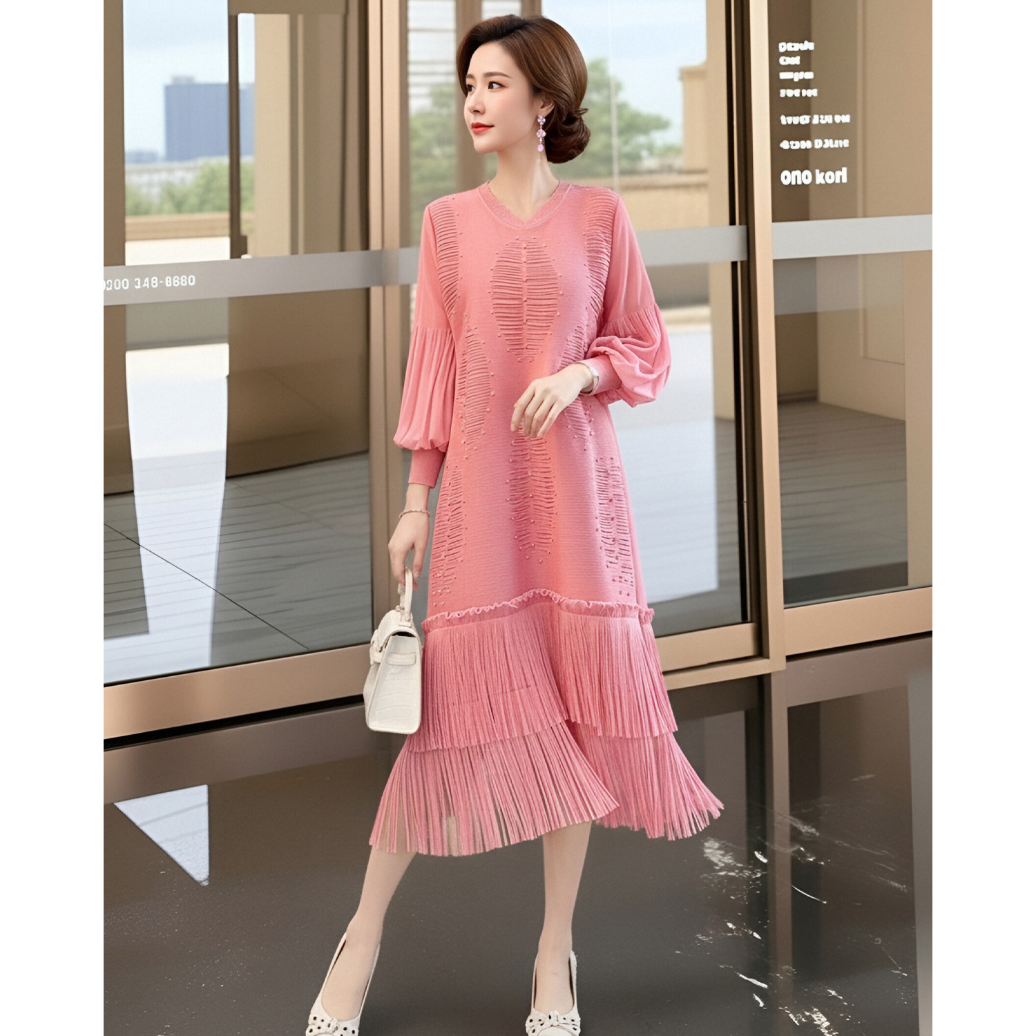Summer Clothing Resort - Gonna a Pieghe Stile Miyake con