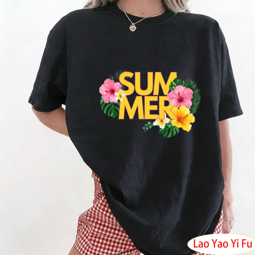 Summer Clothing Resort - T-shirt Floreale Tropicale Estiva, Maglietta con