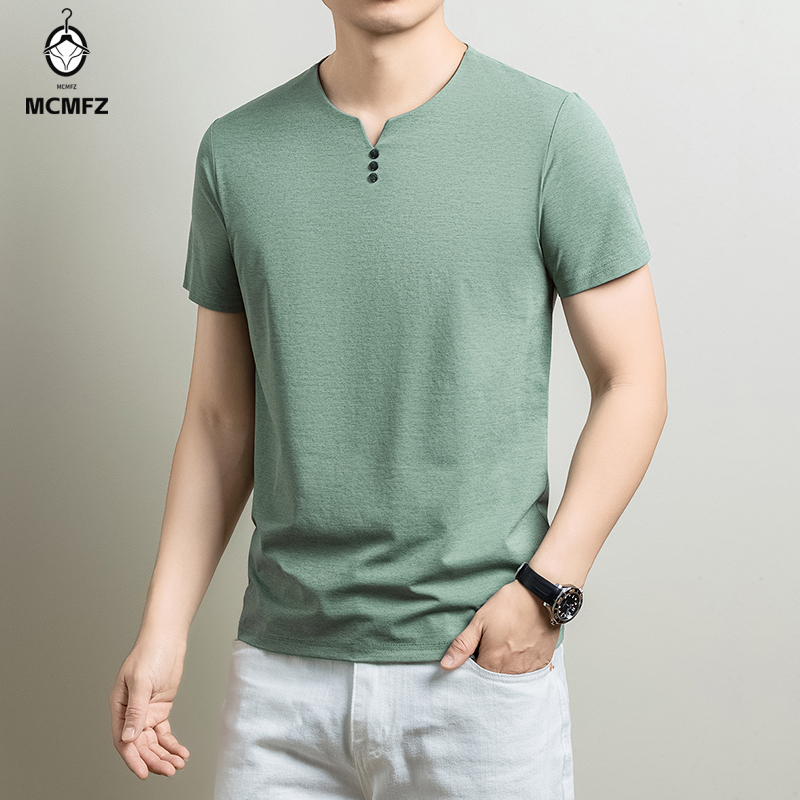Summer Clothing Guys - Maglietta Henley basic da uomo, comoda,