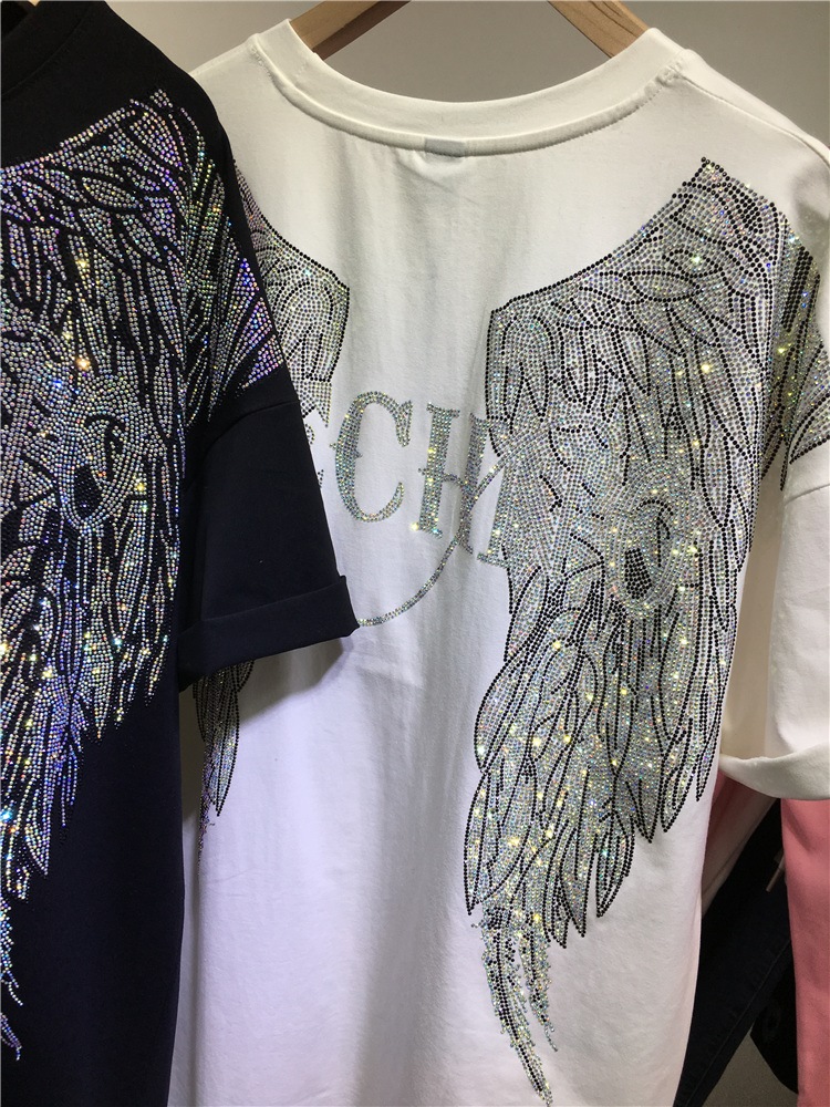 L-4XL Oversize strass Angel Wi - Summer Clothing Brands For Women recensione e prezzo