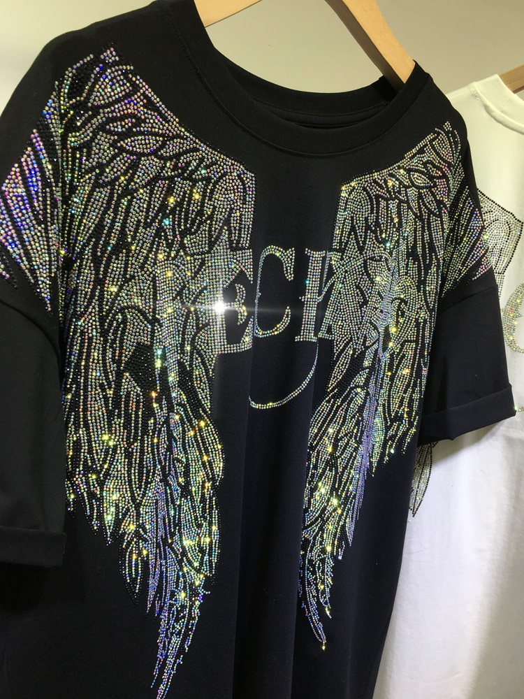 L-4XL Oversize strass Angel Wi - Summer Clothing Brands For Women recensione e prezzo