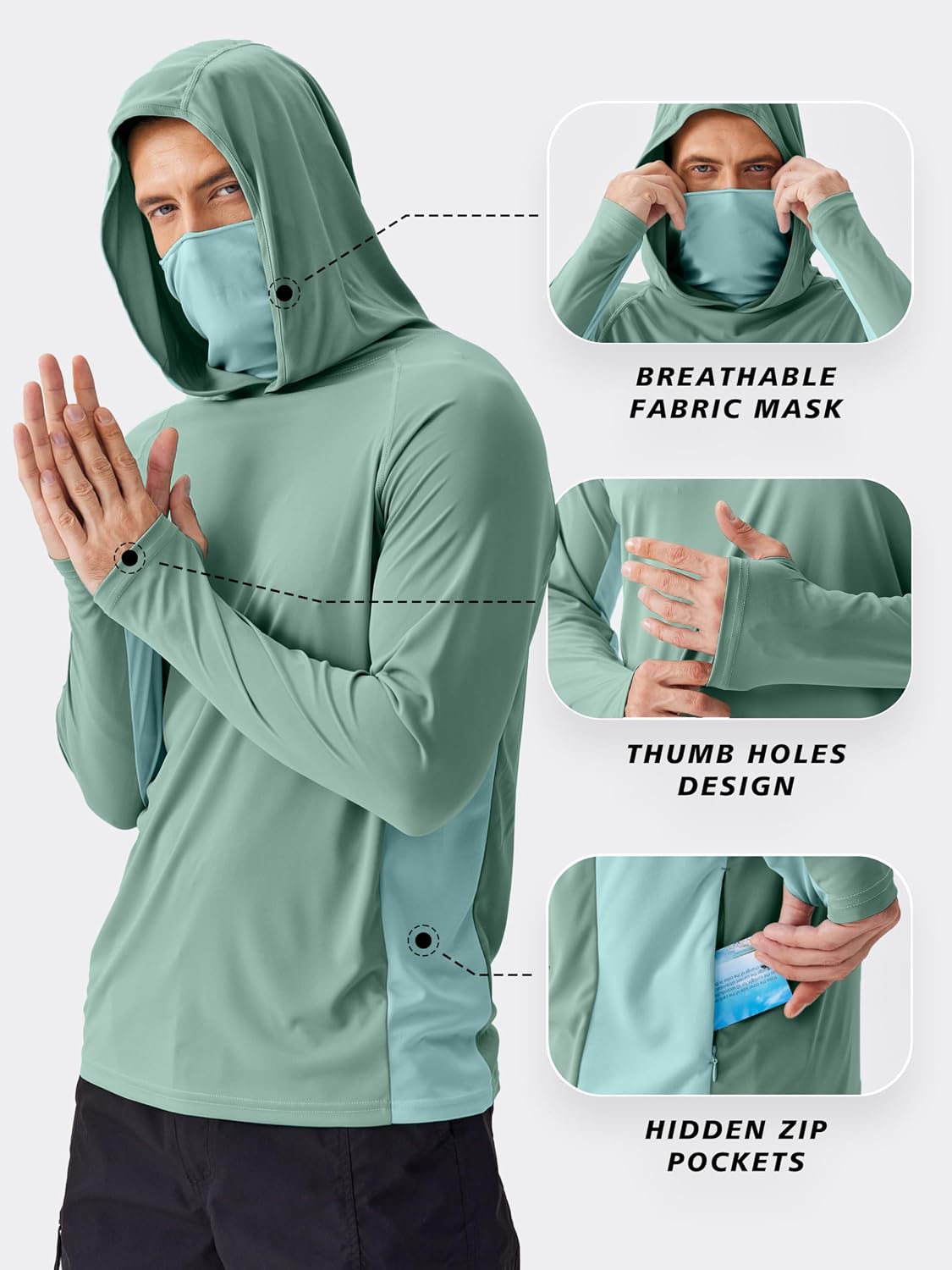 PINSPARK Felpa con Cappuccio e - Rash Guard Long Sleeve recensione e prezzo